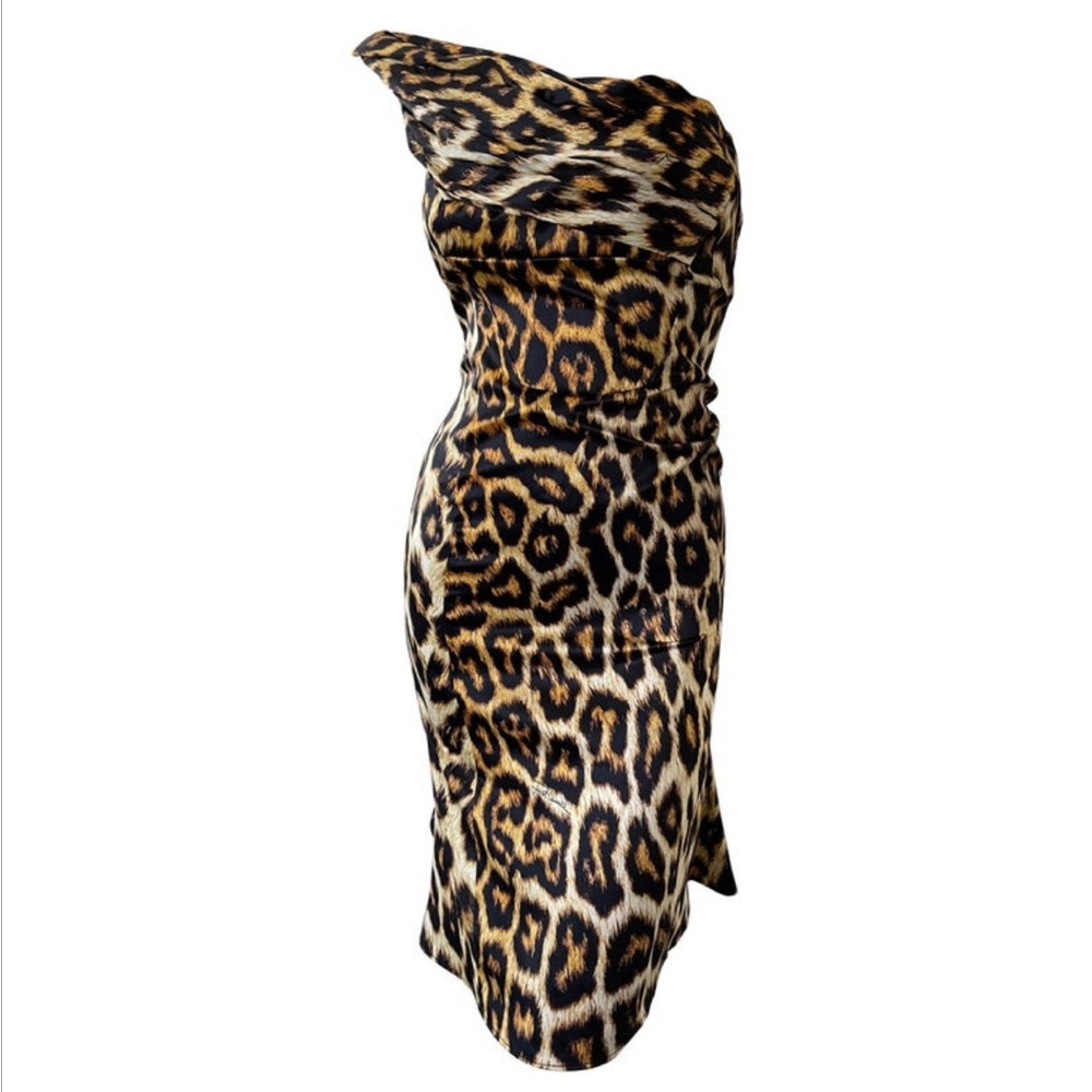 Just Cavalli one shoulder leopard print dress